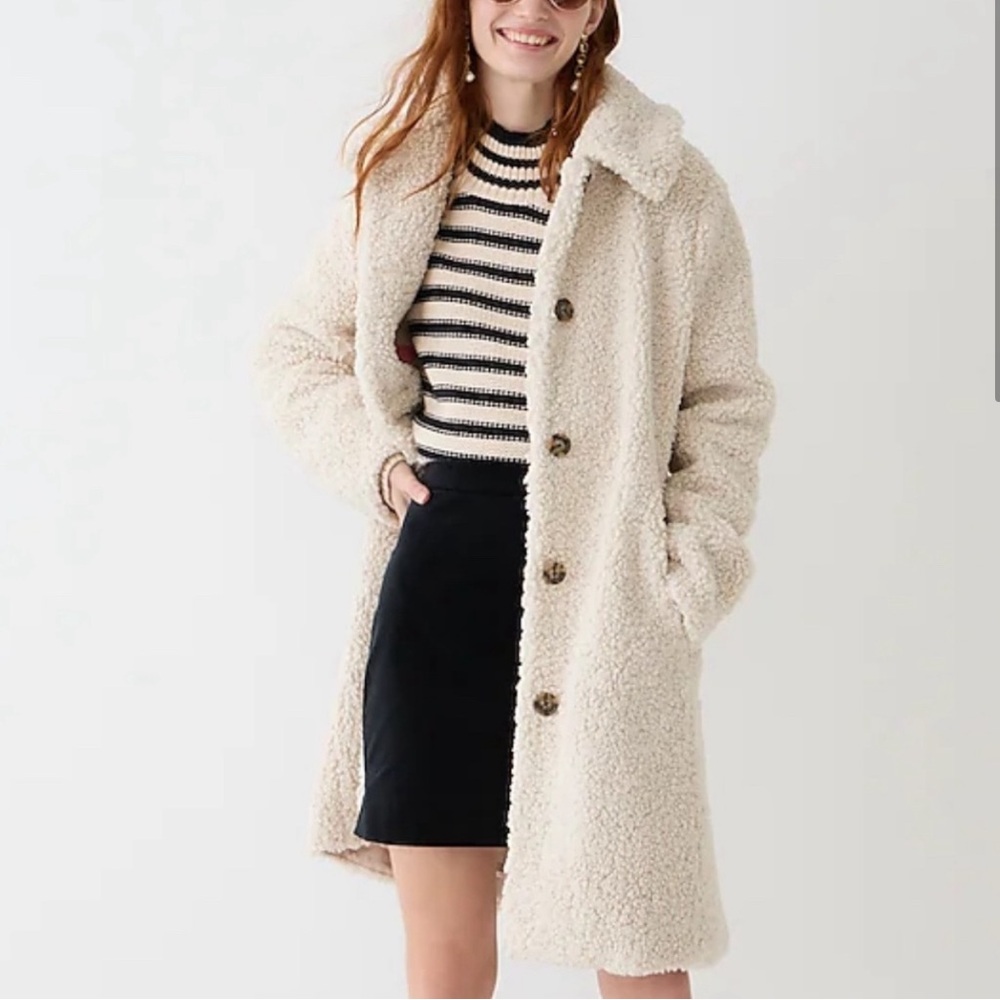 NWT - J. Crew Teddy Sherpa Lady Coat